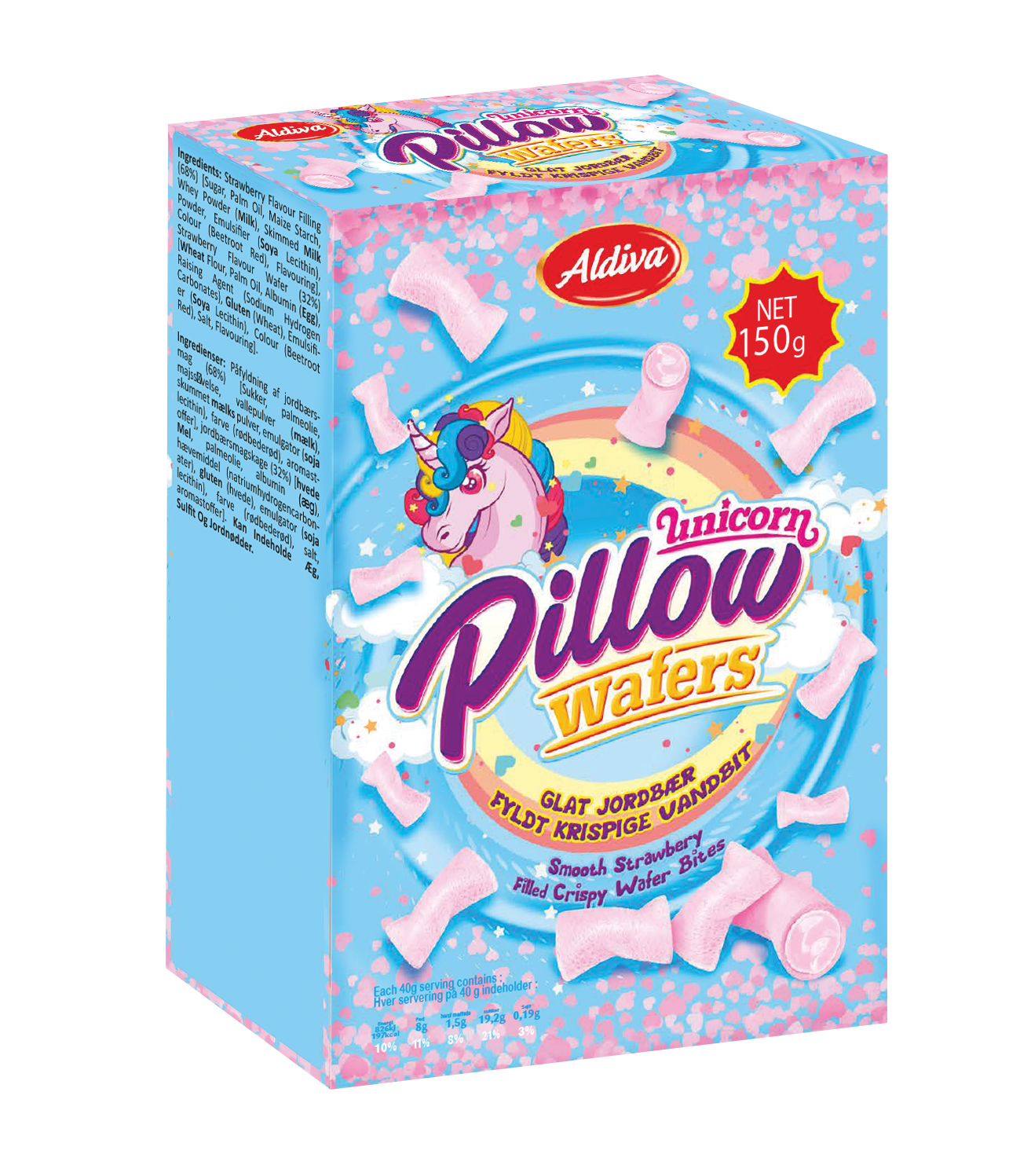 MC Unicorn Yastık Çilek Kremalı Dolgulu